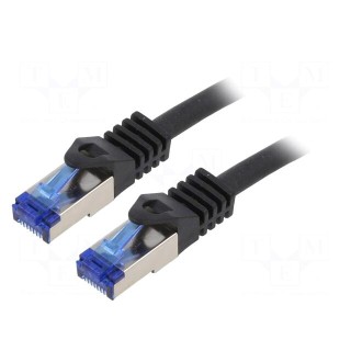 Patch cord | S/FTP | 6a | stranded | Cu | LSZH | black | 5m | 26AWG | -20÷75°C