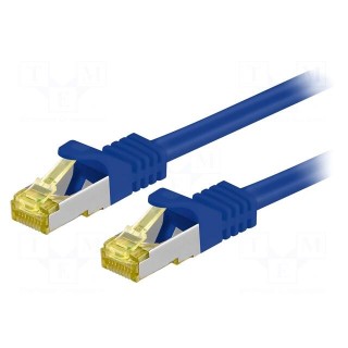 Patch cord | S/FTP | 6a | stranded | Cu | LSZH | blue | 15m | 26AWG