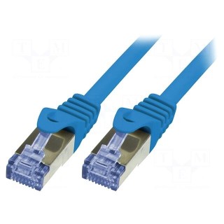 Patch cord | S/FTP | 6a | stranded | Cu | LSZH | blue | 1m | 26AWG