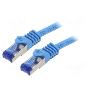Patch cord | S/FTP | 6a | stranded | Cu | LSZH | blue | 5m | 26AWG | -20÷75°C