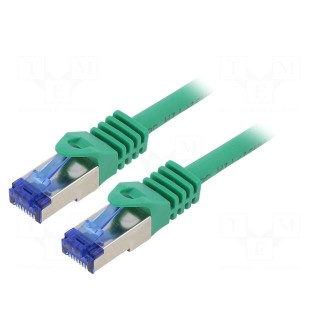Patch cord | S/FTP | 6a | stranded | Cu | LSZH | green | 0.25m | 26AWG