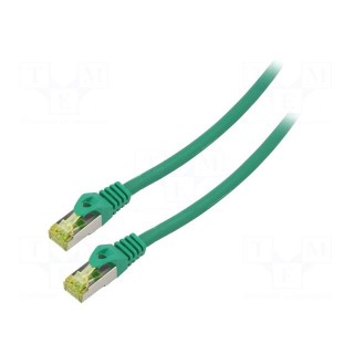 Patch cord | S/FTP | 6a | stranded | Cu | LSZH | green | 0.5m | 27AWG