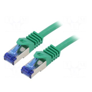Patch cord | S/FTP | 6a | stranded | Cu | LSZH | green | 2m | 26AWG | -20÷75°C