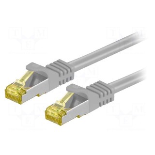 Patch cord | S/FTP | 6a | stranded | Cu | LSZH | grey | 10m | 26AWG