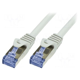 Patch cord | S/FTP | 6a | stranded | Cu | LSZH | grey | 1m | 26AWG