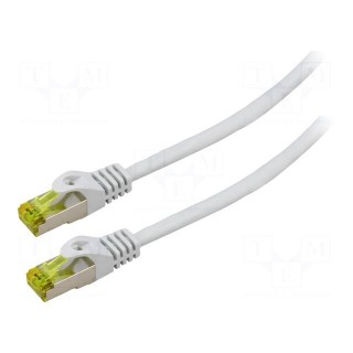 Patch cord | S/FTP | 6a | stranded | Cu | LSZH | grey | 0.5m | 27AWG | Cores: 8