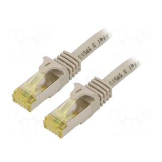 Patch cord | S/FTP | 6a | stranded | Cu | LSZH | grey | 5m | 26AWG
