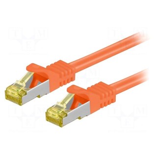 Patch cord | S/FTP | 6a | stranded | Cu | LSZH | orange | 1m | 26AWG