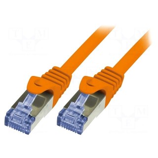 Patch cord | S/FTP | 6a | stranded | Cu | LSZH | orange | 5m | 26AWG