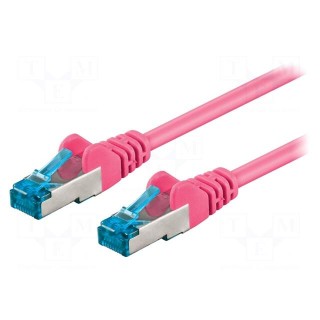 Patch cord | S/FTP | 6a | stranded | Cu | LSZH | pink | 0.25m | halogen free