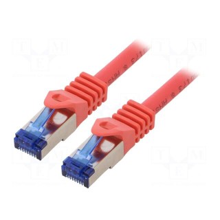 Patch cord | S/FTP | 6a | stranded | Cu | LSZH | red | 0.25m | 26AWG