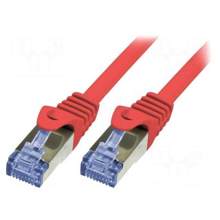 Patch cord | S/FTP | 6a | stranded | Cu | LSZH | red | 1m | 26AWG