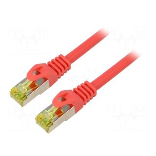 Patch cord | S/FTP | 6a | stranded | Cu | LSZH | red | 0.25m | 27AWG | Cores: 8