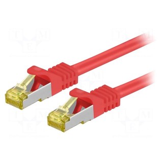 Patch cord | S/FTP | 6a | stranded | Cu | LSZH | red | 10m | 26AWG