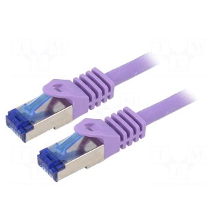 Patch cord | S/FTP | 6a | stranded | Cu | LSZH | violet | 5m | 26AWG