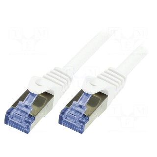 Patch cord | S/FTP | 6a | stranded | Cu | LSZH | white | 2m | 26AWG