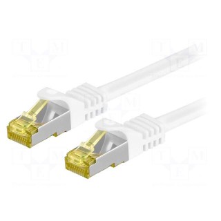 Patch cord | S/FTP | 6a | stranded | Cu | LSZH | white | 10m | 26AWG
