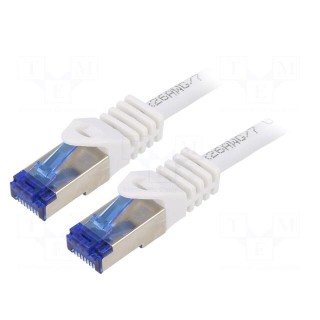 Patch cord | S/FTP | 6a | stranded | Cu | LSZH | white | 2m | 26AWG | -20÷75°C