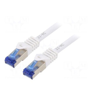 Patch cord | S/FTP | 6a | stranded | Cu | LSZH | white | 3m | 26AWG | -20÷75°C