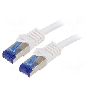 Patch cord | S/FTP | 6a | stranded | Cu | LSZH | white | 5m | 26AWG | -20÷75°C