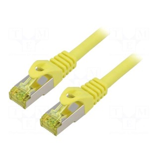 Patch cord | S/FTP | 6a | stranded | Cu | LSZH | yellow | 0.5m | 27AWG