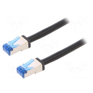 Patch cord | S/FTP | 6a | stranded | Cu | PE | black | 10m | 26AWG