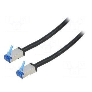 Patch cord | S/FTP | 6a | stranded | Cu | PE | black | 15m | 26AWG