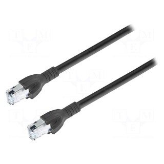 Patch cord | S/FTP | 6a | stranded | Cu | PUR | black | 5m | 26AWG | Cores: 8