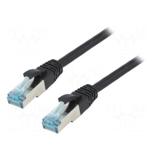 Patch cord | S/FTP | 6a | stranded | Cu | PUR | black | 3m | halogen free