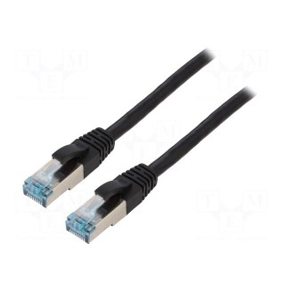 Patch cord | S/FTP | 6a | stranded | Cu | PUR | black | 7.5m | 27AWG | IP20