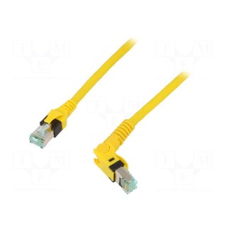 Patch cord | S/FTP | 6a | stranded | Cu | PUR | yellow | 0.5m | halogen free