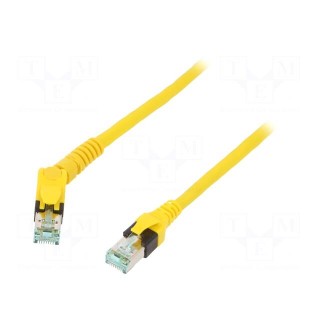 Patch cord | S/FTP | 6a | stranded | Cu | PUR | yellow | 1m | halogen free