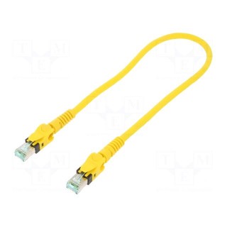 Patch cord | S/FTP | 6a | stranded | Cu | PUR | yellow | 0.5m | halogen free