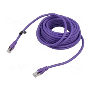 Patch cord | S/FTP | 6a | stranded | OFC | PVC | violet | 15m | 26AWG