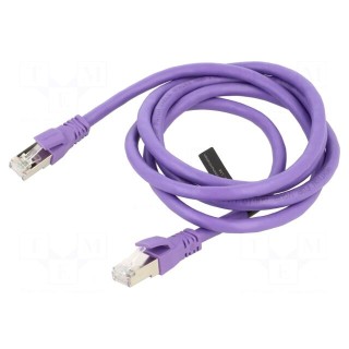 Patch cord | S/FTP | 6a | stranded | OFC | PVC | violet | 1.5m | 26AWG