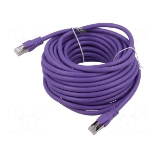 Patch cord | S/FTP | 6a | stranded | OFC | PVC | violet | 12m | 26AWG
