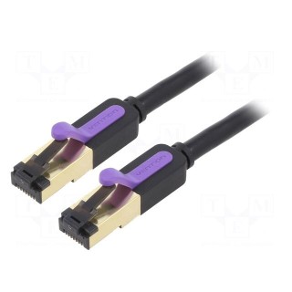 Patch cord | S/FTP | 7 | stranded | OFC | PVC | black | 15m | 28AWG