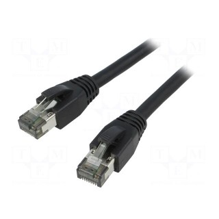 Patch cord | S/FTP | Cat 8.1 | stranded | Cu | LSZH | black | 1m | 26AWG