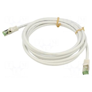 Patch cord | S/FTP | Cat 8.1 | stranded | Cu | LSZH | white | 15m | 26AWG