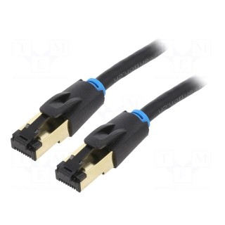 Patch cord | S/FTP | Cat 8 | OFC | PVC | black | 2m | RJ45 plug,both sides
