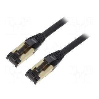 Patch cord | S/FTP | Cat 8 | stranded | Cu | LSZH | black | 3m | 27AWG