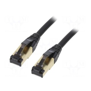 Patch cord | S/FTP | Cat 8 | stranded | Cu | LSZH | black | 7.5m | 27AWG