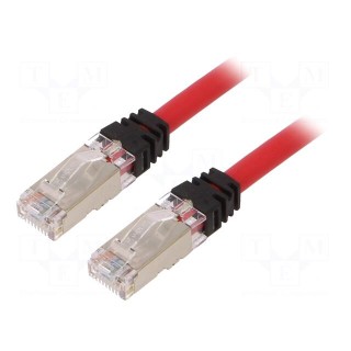 Patch cord | TX6A™ 10Gig,S/FTP | 6a | stranded | Cu | LSZH | red | 3m