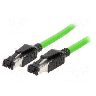 Patch cord | SF/UTP | 5 | solid | Cu | PVC | green | 1.5m | 22AWG | Cores: 4
