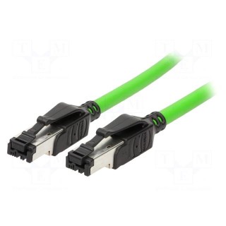 Patch cord | SF/UTP | 5 | solid | Cu | PVC | green | 3m | 22AWG | Cores: 4