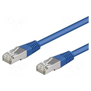 Patch cord | SF/UTP | 5e | stranded | CCA | PVC | blue | 0.25m | 26AWG