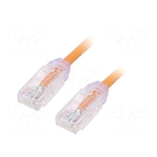 Patch cord | TX6A-28™,U/UTP | 6a | solid | Cu | LSZH | orange | 1m | 28AWG