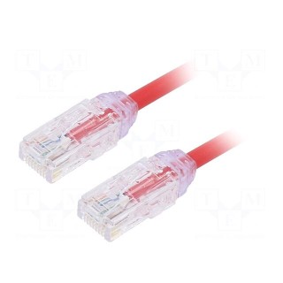 Patch cord | TX6A-28™,U/UTP | 6a | solid | Cu | LSZH | red | 3m | 28AWG