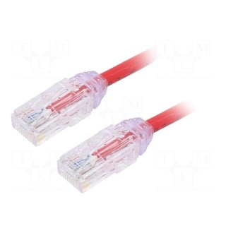 Patch cord | TX6A-28™,U/UTP | 6a | solid | Cu | LSZH | red | 5m | 28AWG