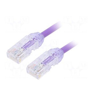 Patch cord | TX6A-28™,U/UTP | 6a | solid | Cu | LSZH | violet | 0.5m | 28AWG